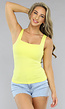 Gele Top van Stretch Stof