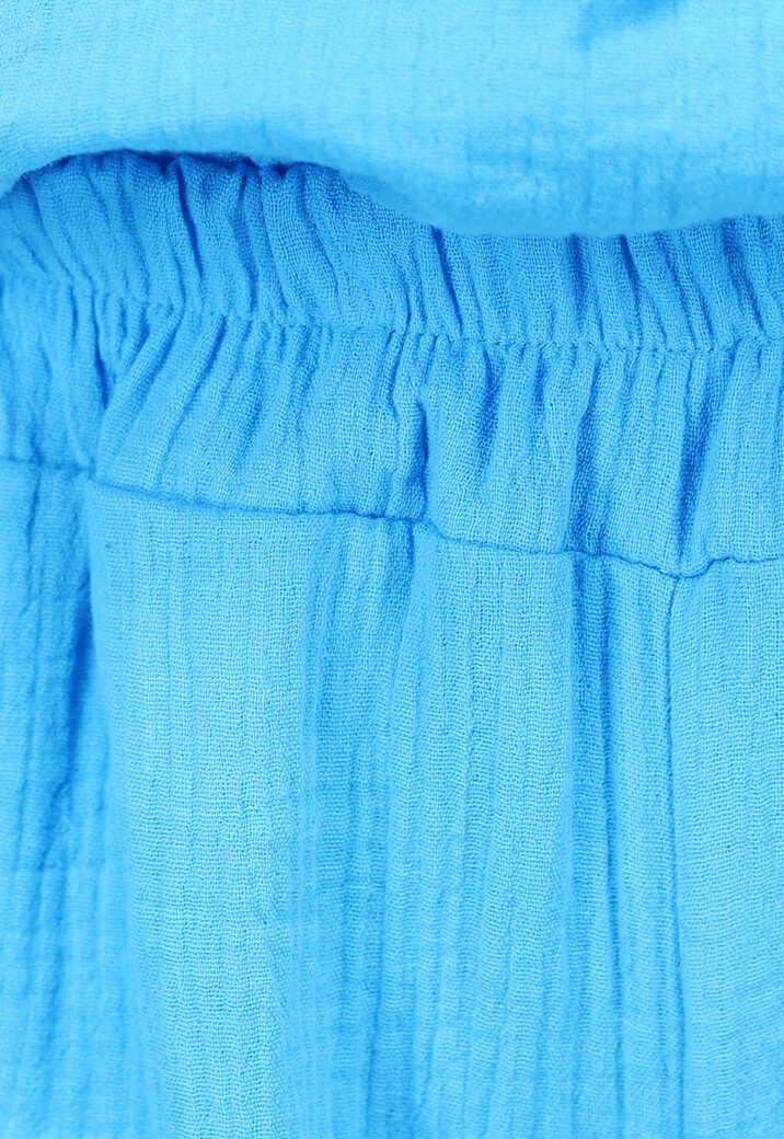 Blauwe Mousseline Ruffle Two Piece