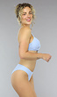 Blauwe Gestreepte Padded Beugel Bikini Top met Twist