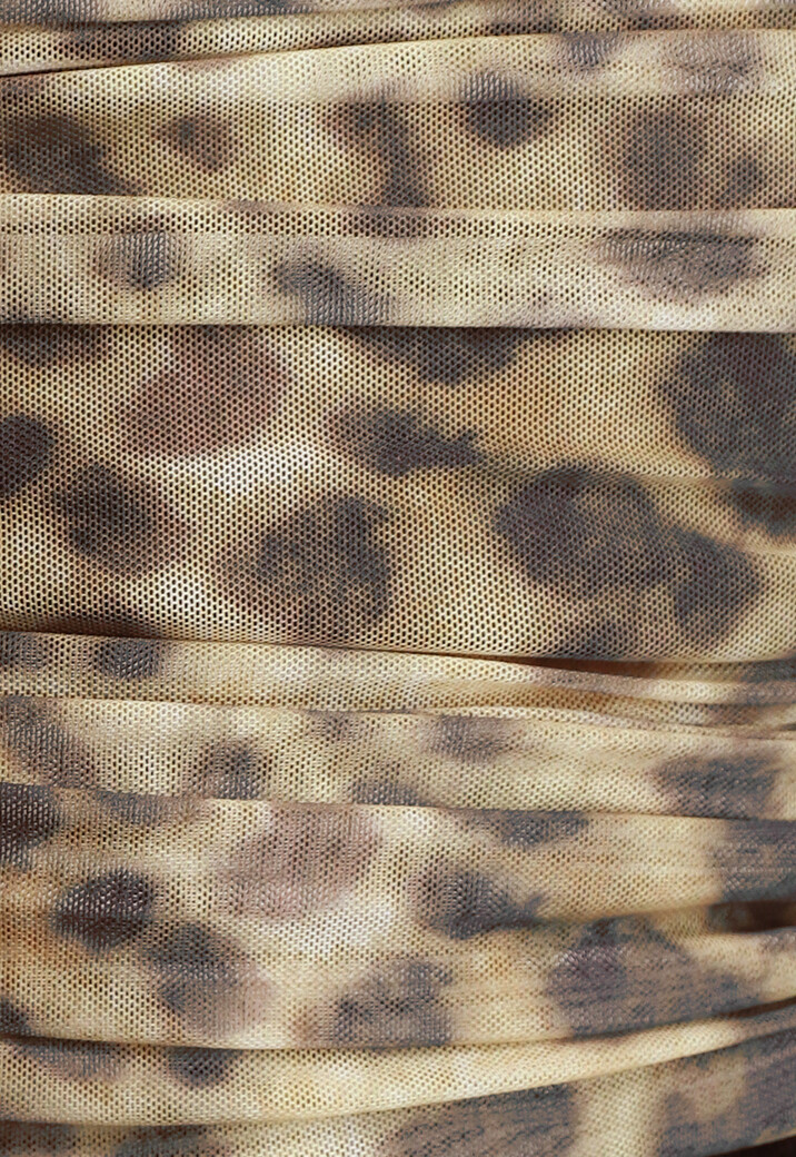 Strapless Mesh Top met Panterprint