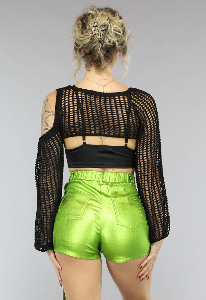 Zwarte Gehaakte Bolero met Cutout