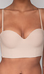 Beige Longline Push-Up Beugel BH met Afneembare Bandjes