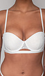 Witte Kanten Push-Up BH met Beugel en Afneembare Bandjes