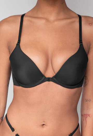 Zwarte Beugel BH met Afneembare Bandjes