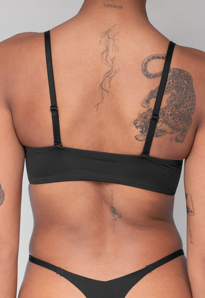 Zwarte Beugel BH met Afneembare Bandjes en Voorsluiting