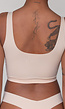 Ecru Naadloze BH Top met Uitneembare Pads