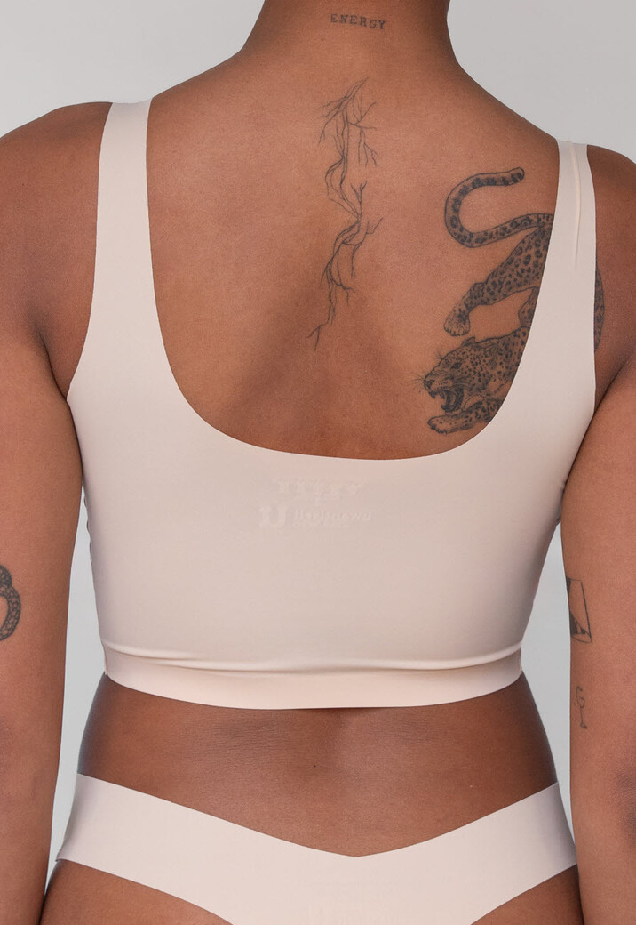 Ecru Naadloze BH Top met Uitneembare Pads