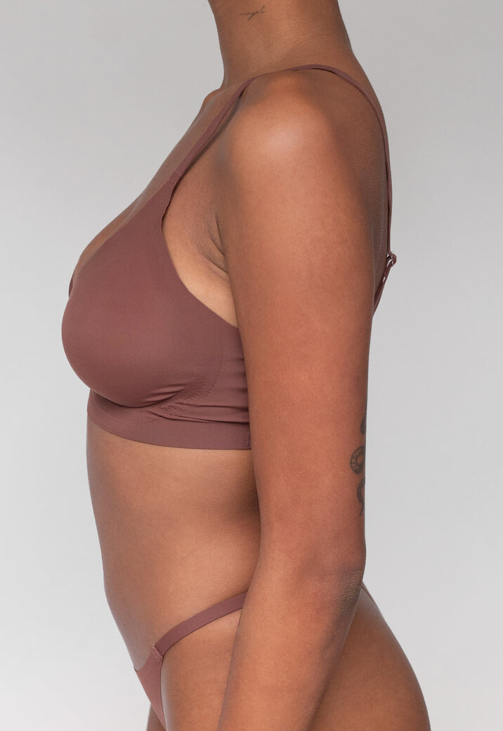 Donkerbruine Naadloze BH met Uitneembare Pads