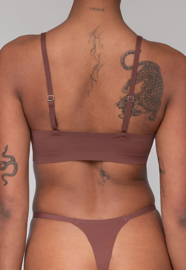 Donkerbruine Naadloze BH met Uitneembare Pads