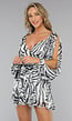 Zebra Print Chiffon Jurk met Open Mouwen