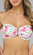 Bandeau Bikinitopje Bloemenprint met Gouden Detail