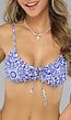 Blauwe Bikini Top met Bloemenprint en Uitneembare Pads