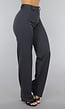 Antraciet Elastische Pantalon met Rechte Pijpen