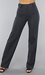 Antraciet Elastische Pantalon met Rechte Pijpen