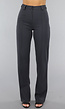 Antraciet Elastische Pantalon met Rechte Pijpen