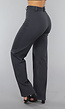Antraciet Elastische Pantalon met Rechte Pijpen