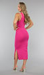 One Shoulder Midi Jurk in Roze