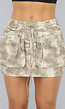 Beige Cargo Print Rok met Zakken