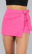 Roze Overslag Skort met Strikdetail