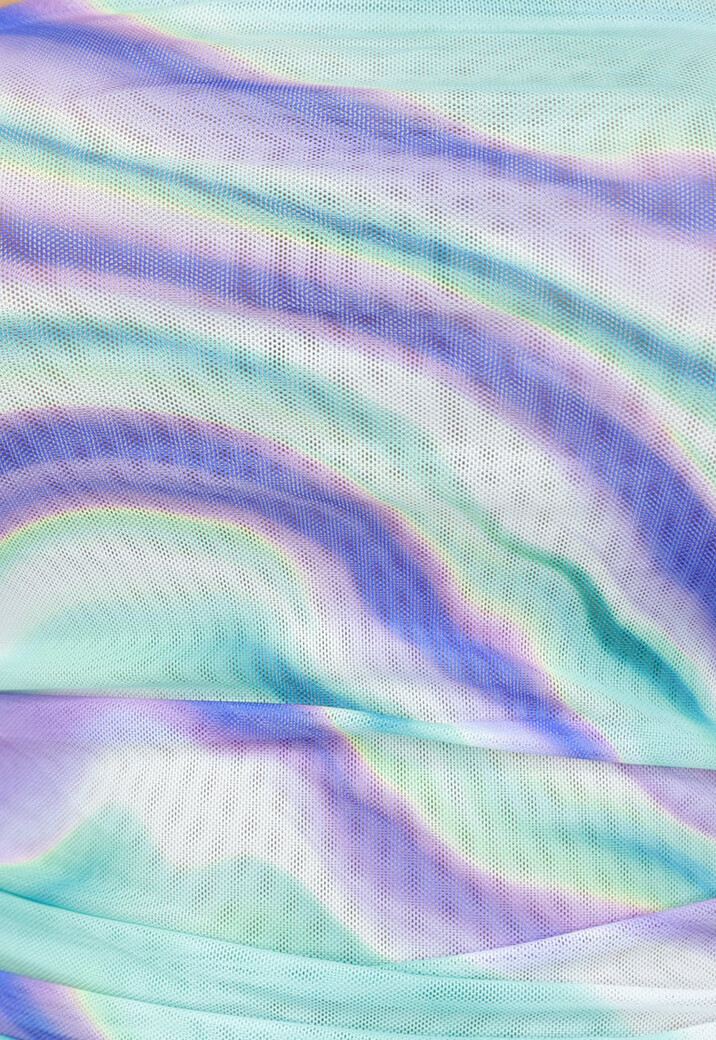 Swirl Strapless Bodysuit in Paars en Turquoise