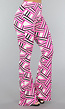 Fuchsia Streepjes Print Flare Broek met Stretch