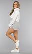 Comfy Witte Short met Zwarte Strepen