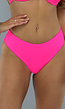 High Waist Bikini Broekje in Neon Roze