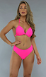 High Waist Bikini Broekje in Neon Roze