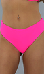 High Waist Bikini Broekje in Neon Roze