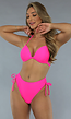 Neon Roze Cheeky Bikini Broekje met Strikdetails