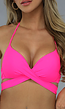 Neon Roze Push Up Wikkel Bikini Top