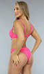 Fuchsia Cheeky Bikini Broekje met Structuur