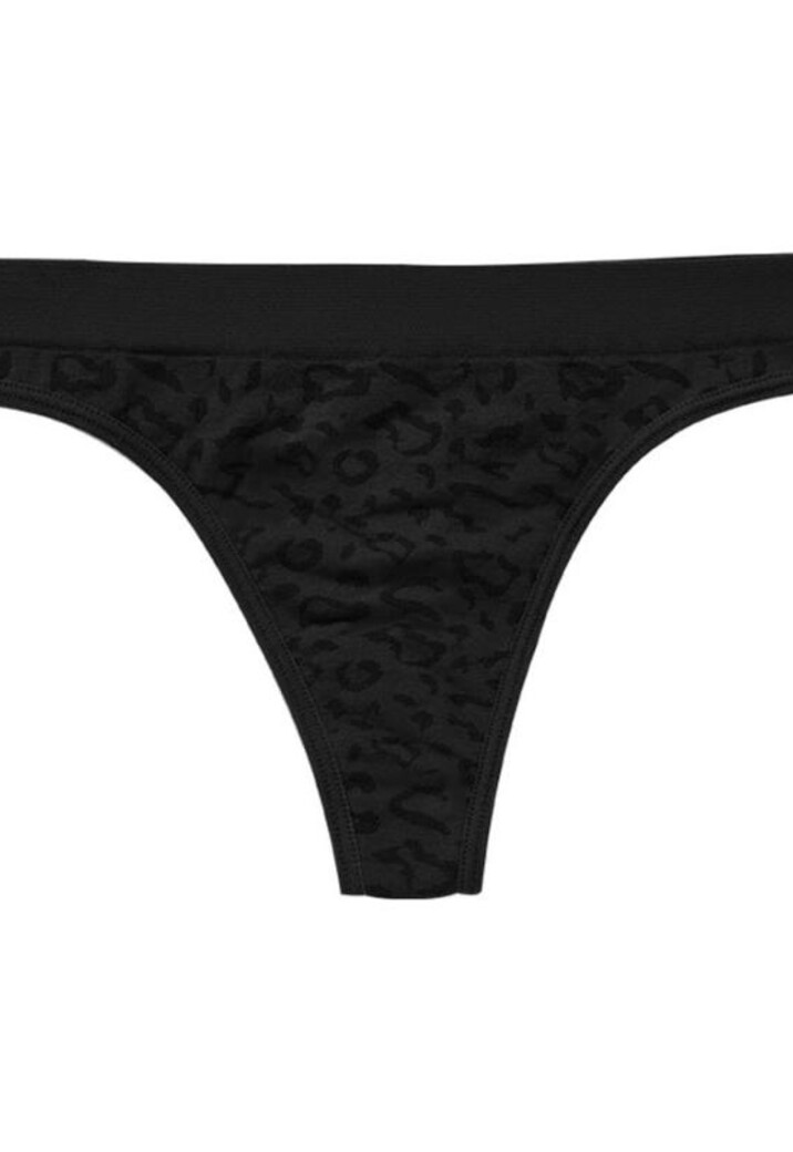 Stretch String met Panterprint in Zwart