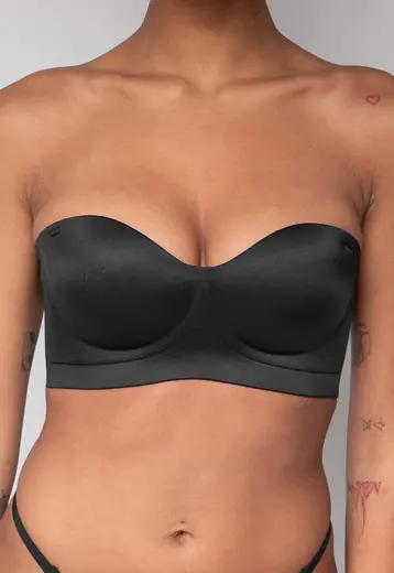 Zwarte Naadloze Push Up Bh Zonder Beugels