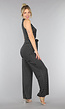 Wide Leg Stippen Jumpsuit met Stretch