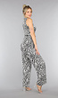 Elastische Mouwloze Jumpsuit met Zebra Print