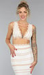 Beige Gebreide Boho Two Piece