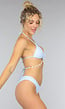 Lichtblauw Padded Triangel Bikinitopje met Schelpjes