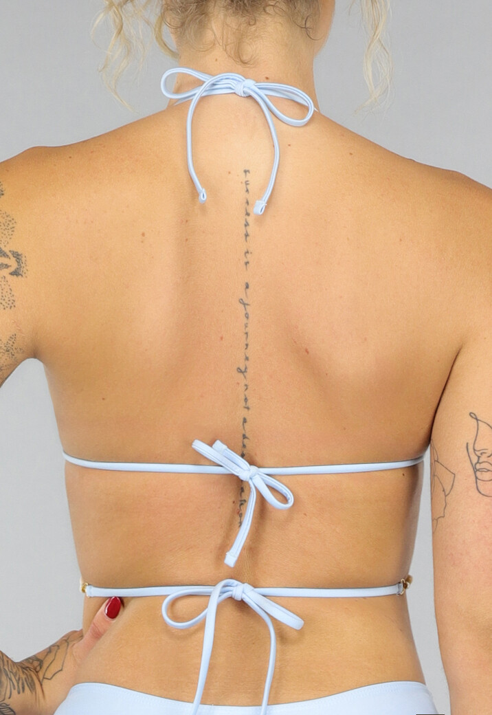 Lichtblauw Padded Triangel Bikinitopje met Schelpjes