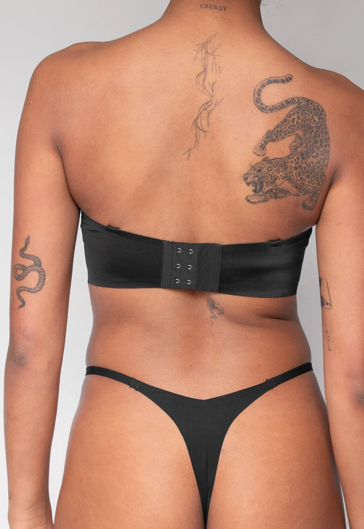 Zwarte Naadloze Push Up Bh met Afneembare bandjes