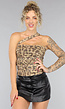 Strapless Mesh Top met Panterprint