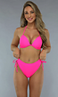 Push-Up Neon Roze Triangel Bikini Top