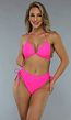 Push-Up Neon Roze Triangel Bikini Top