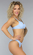 Lichtblauw Cheeky Bikini Broekje met Structuur