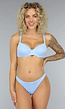 Lichtblauw Cheeky Bikini Broekje met Structuur