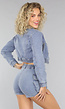 Blauwe Denim Two Piece met Jasje