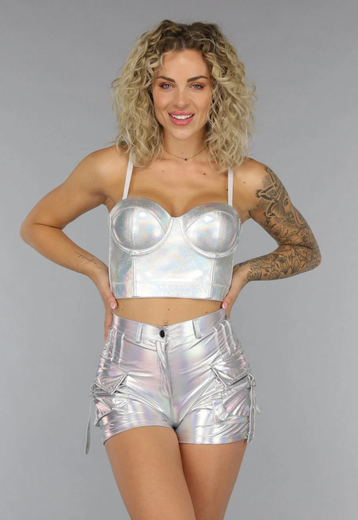 OP=OP.39.S Holografische Bustier met Voorgevormde Cups