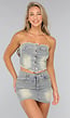 Washed Denim Two Piece met Knopen