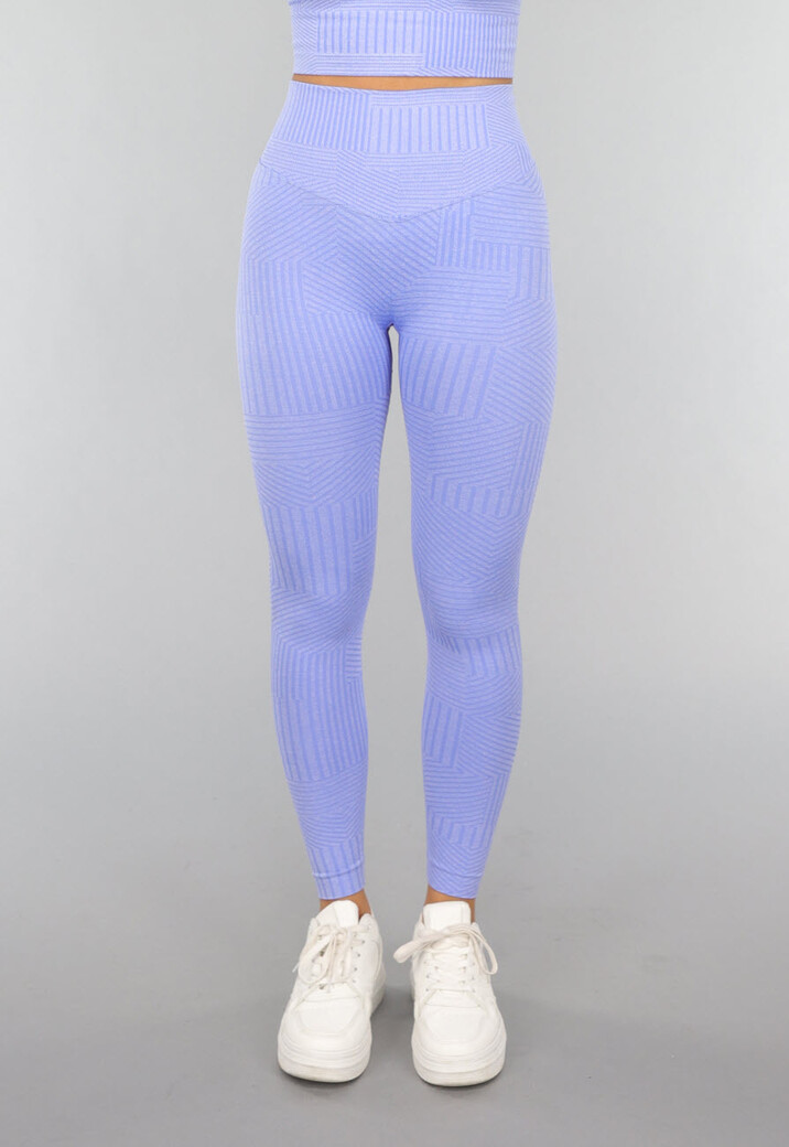 Gestreepte Print Yogabroek in Lavendel