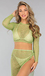 Groene Two Piece met Twist Rok